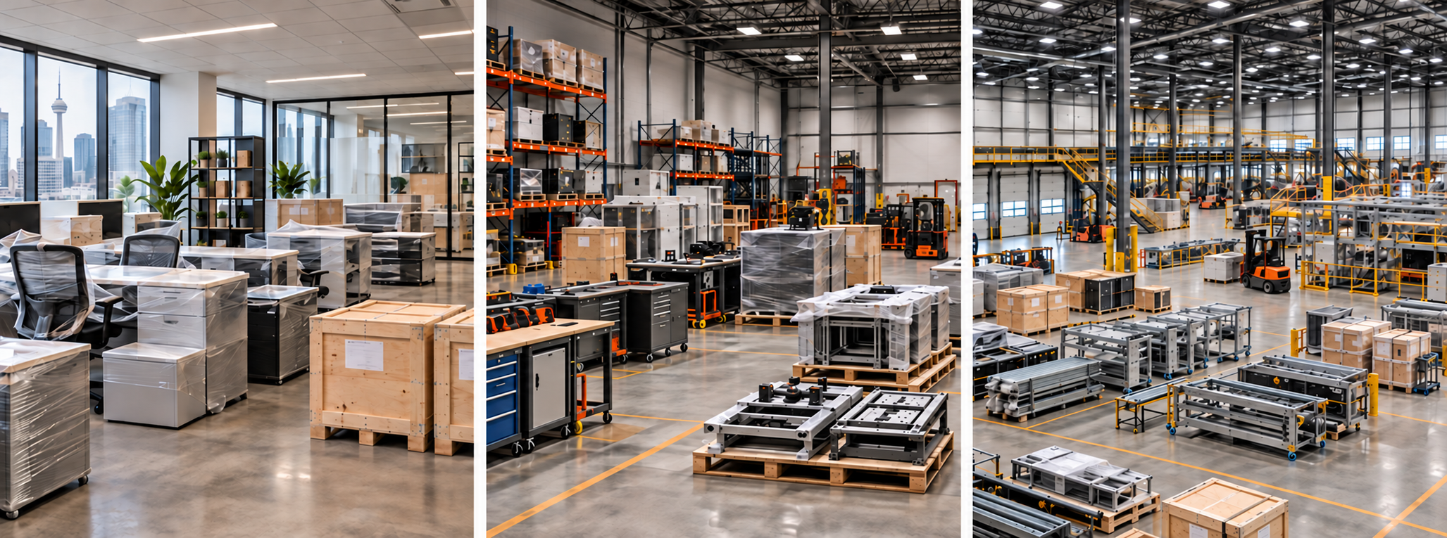 Commercial office, industrial warehouse and enterprise facility prepared for transition.